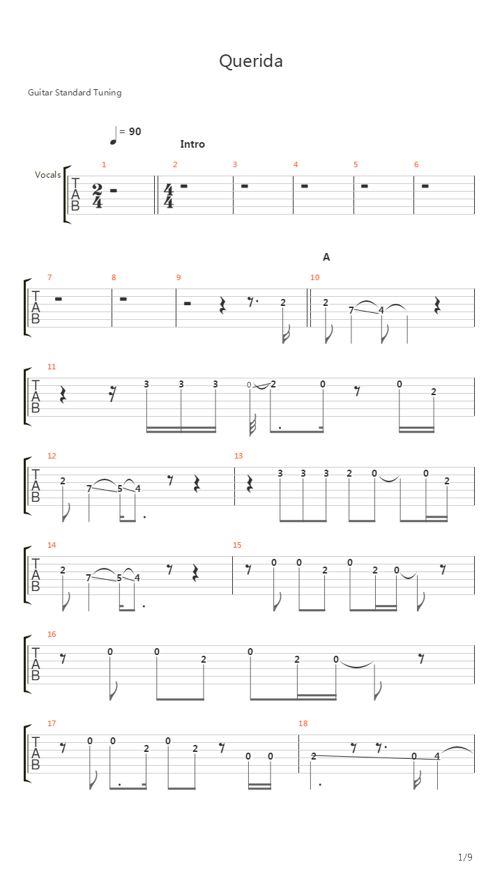 Querida吉他谱