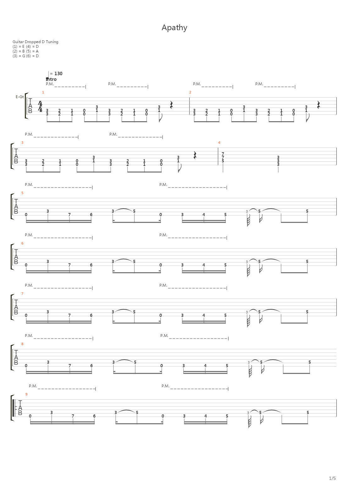 Apathy吉他谱