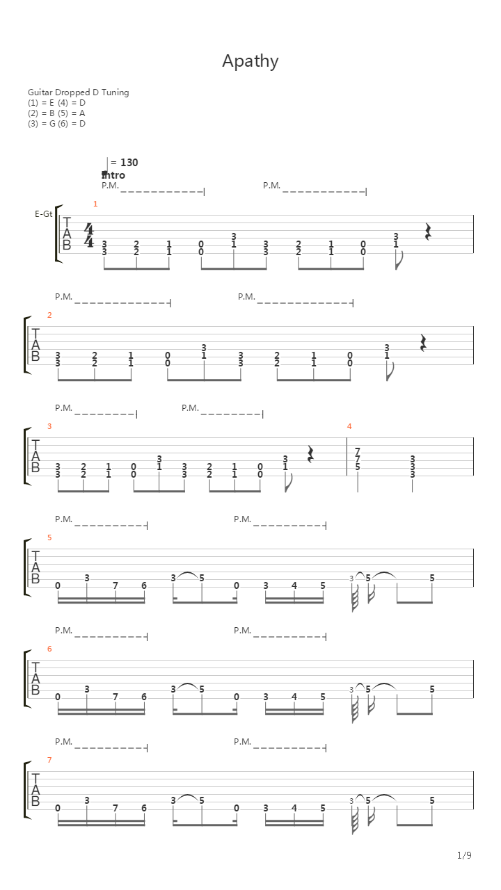 Apathy吉他谱