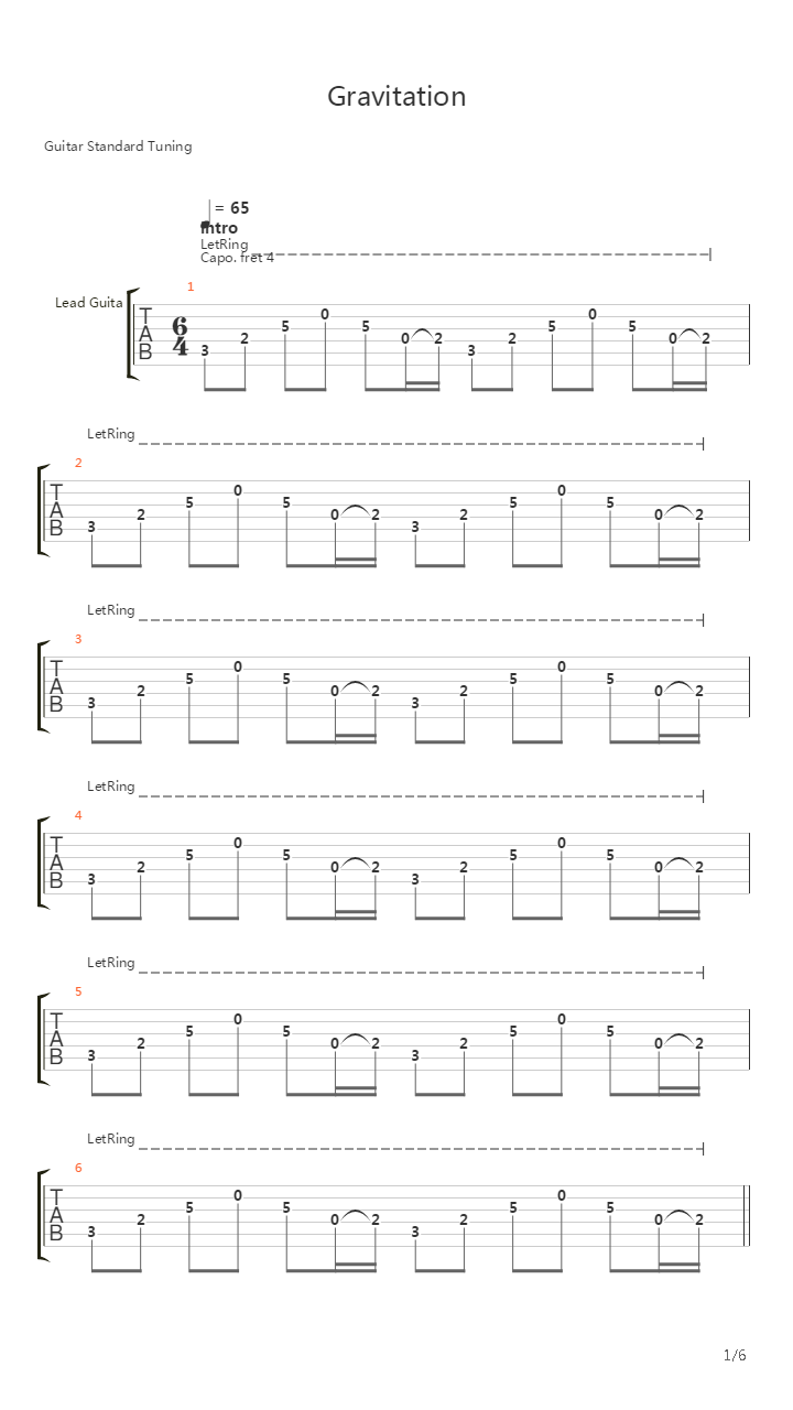 Gravitation吉他谱