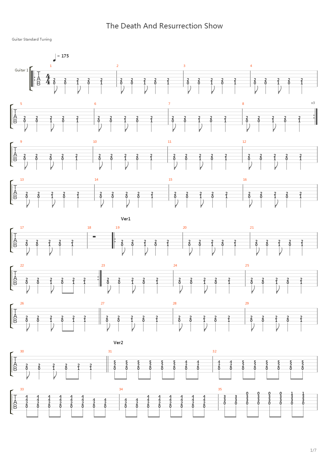 The Death And Resurrection Show吉他谱