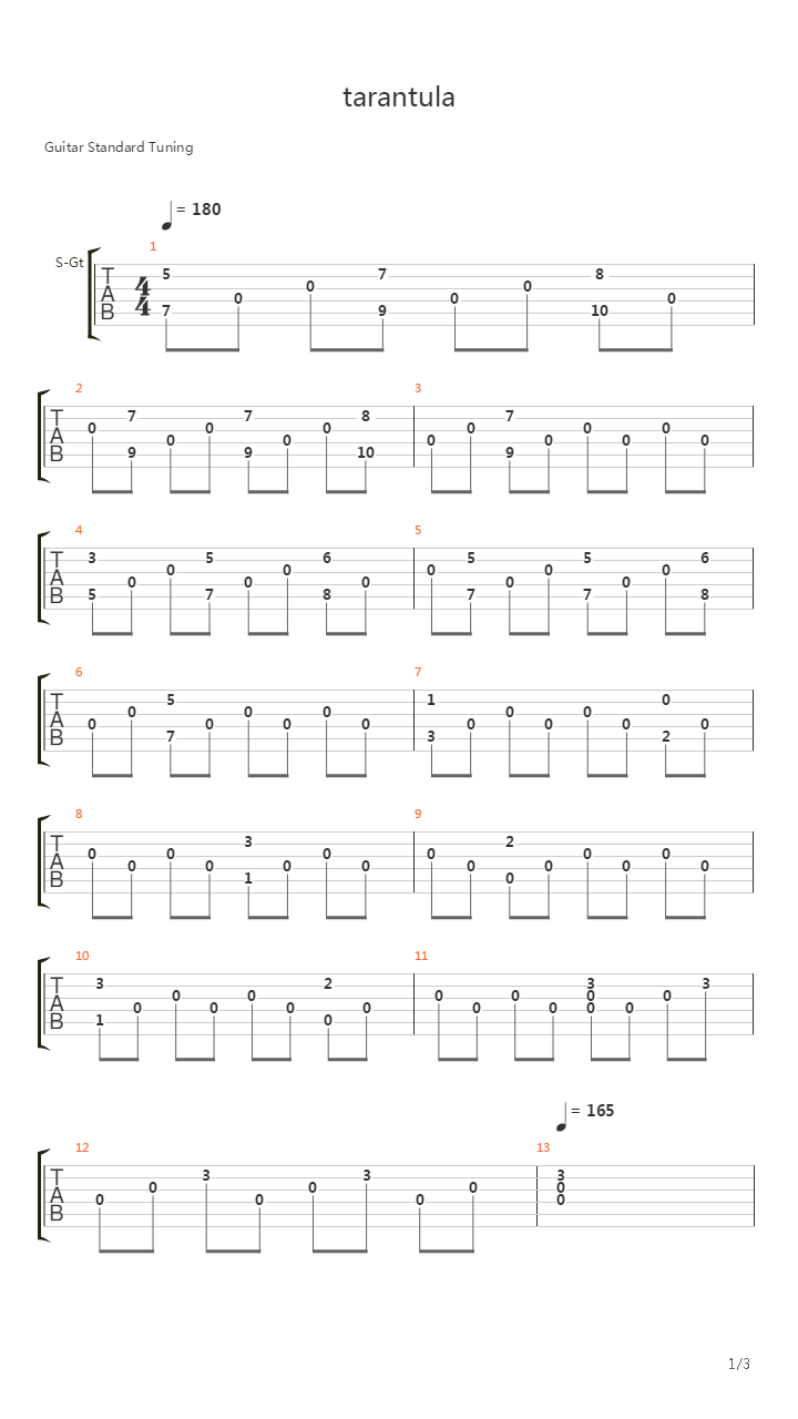 Tarantula吉他谱