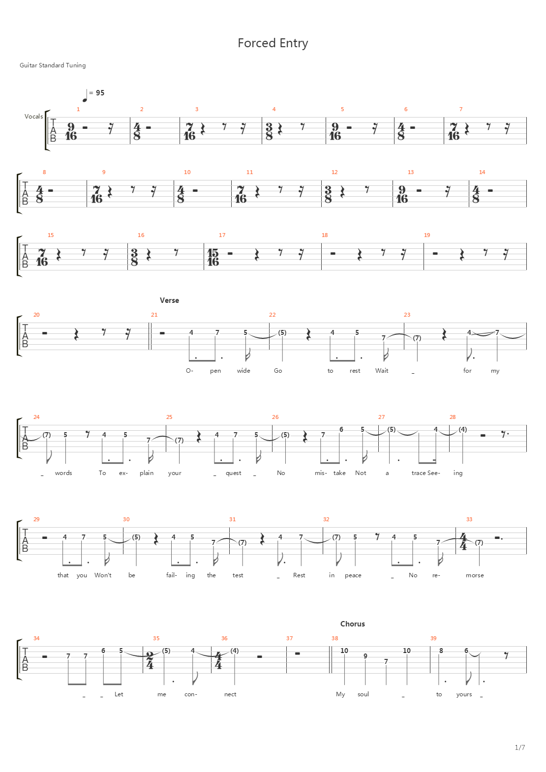 Forced Entry吉他谱