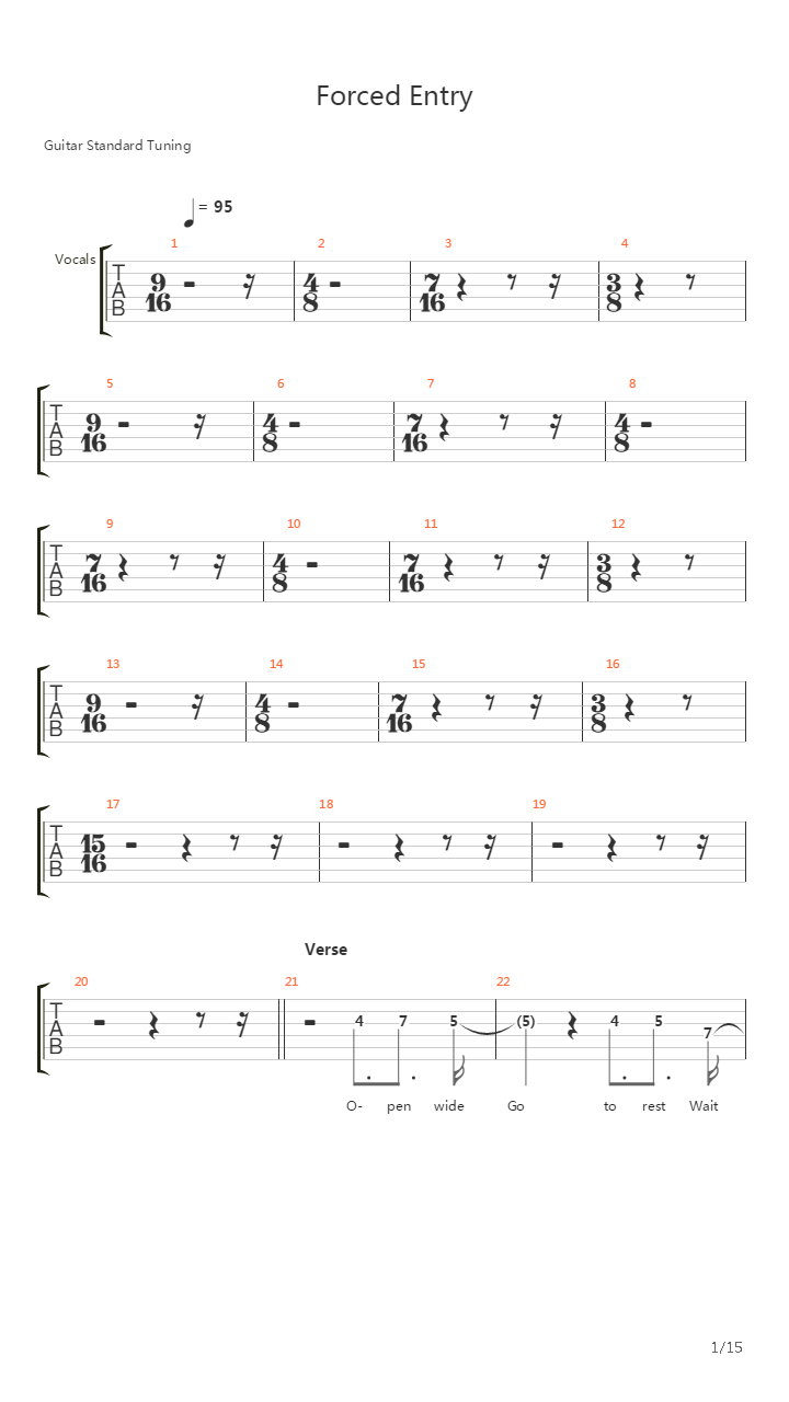 Forced Entry吉他谱