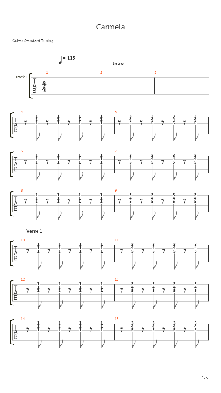 Carmela吉他谱