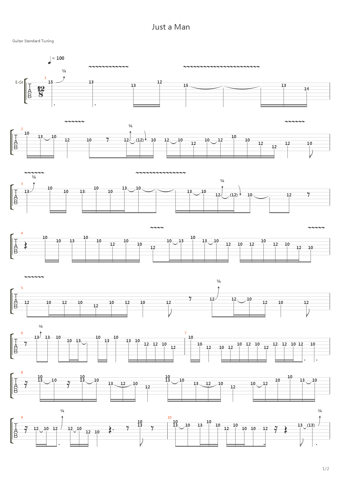 Just A Man吉他谱