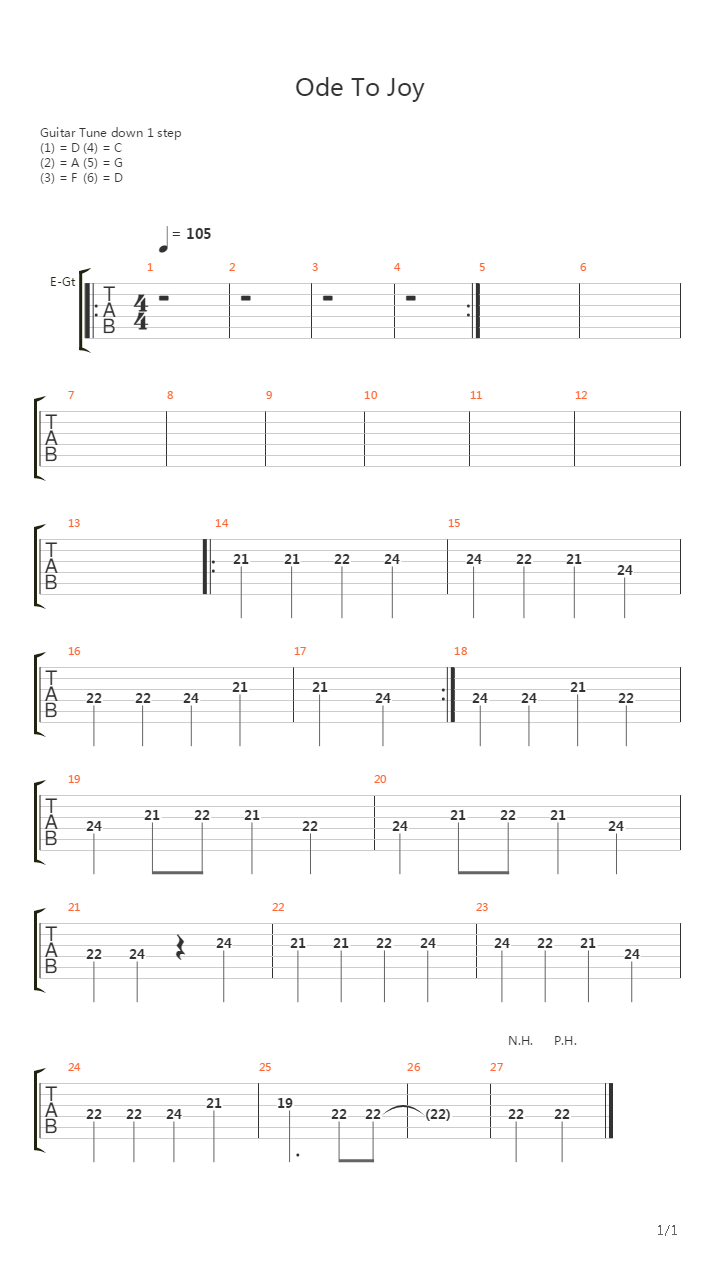 Ode To Joy吉他谱