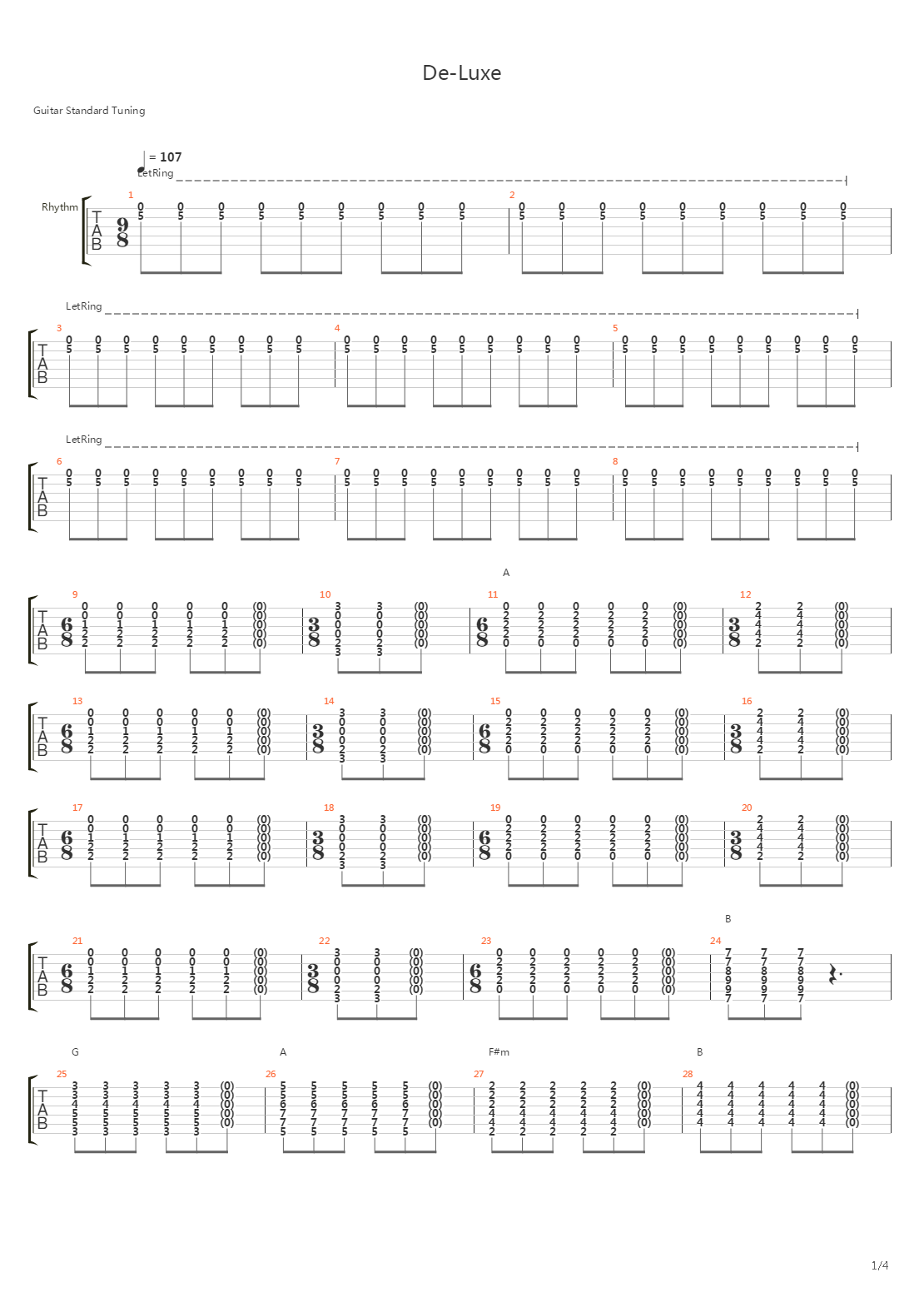 De-Luxe吉他谱