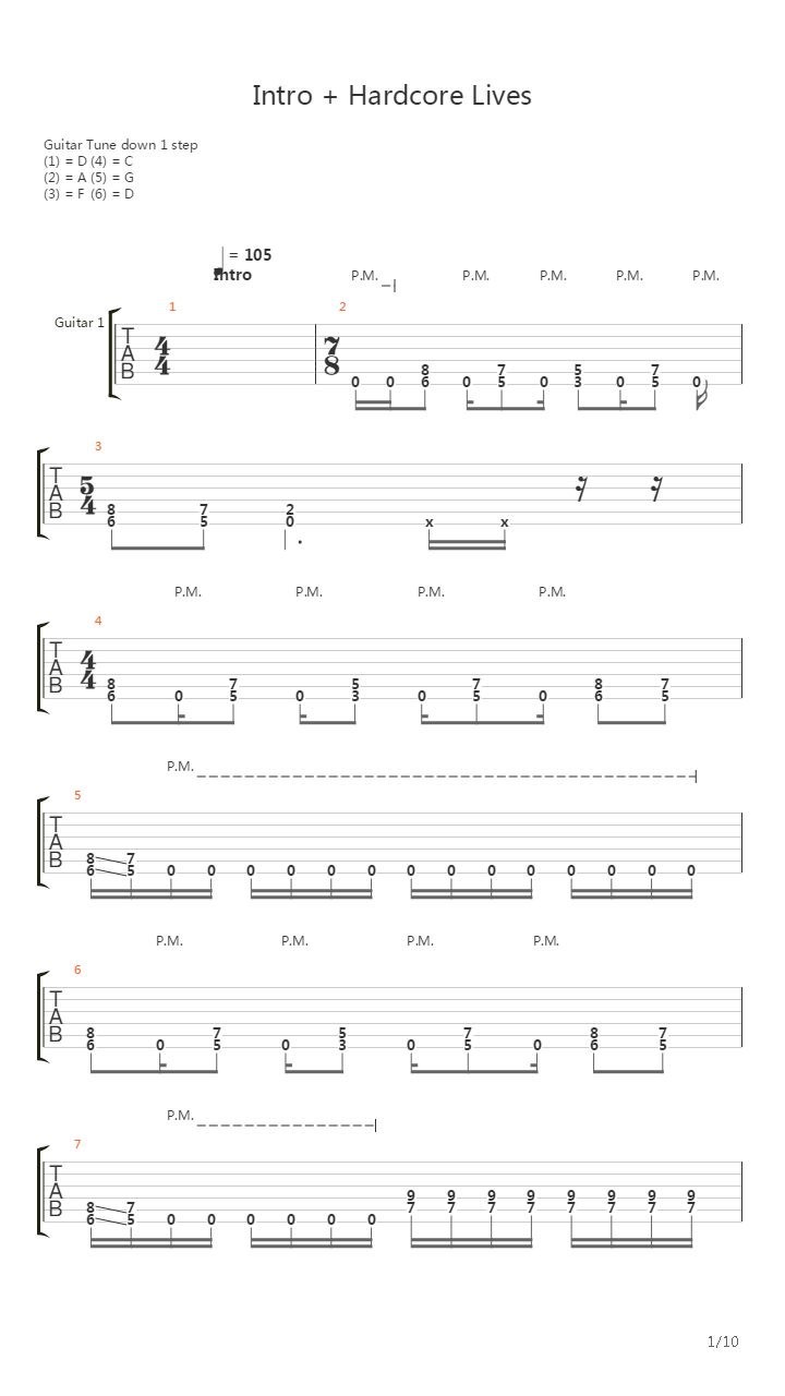Intro Hardcore s吉他谱