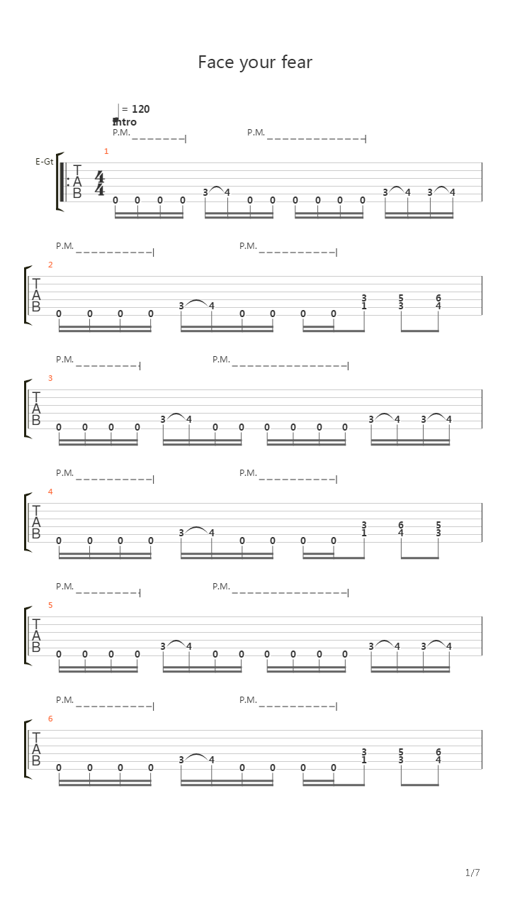 Face Your Fear吉他谱
