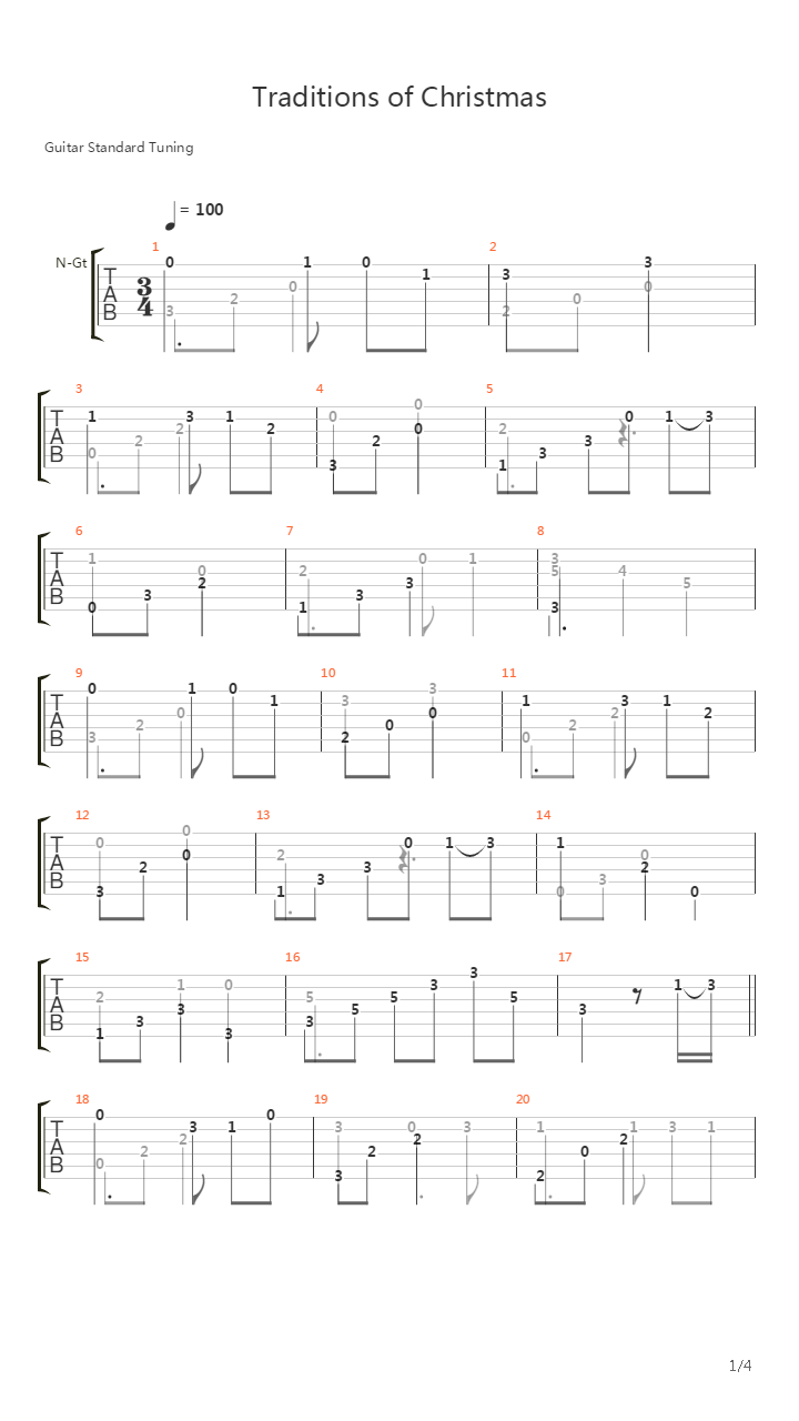 Traditions Of Christmas吉他谱