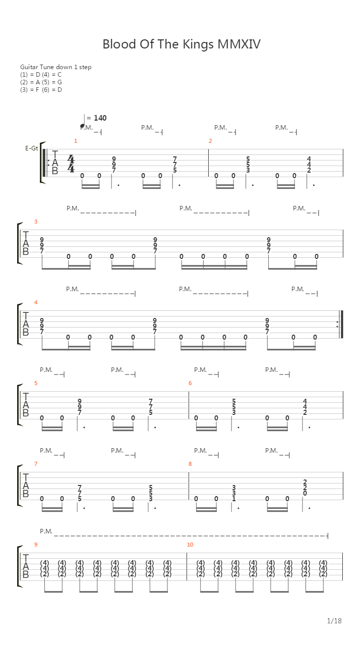 Blood Of The Kings Mmxiv吉他谱