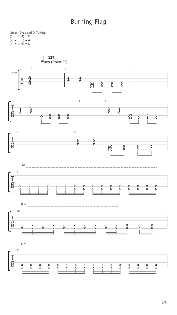 Burning Flag吉他谱