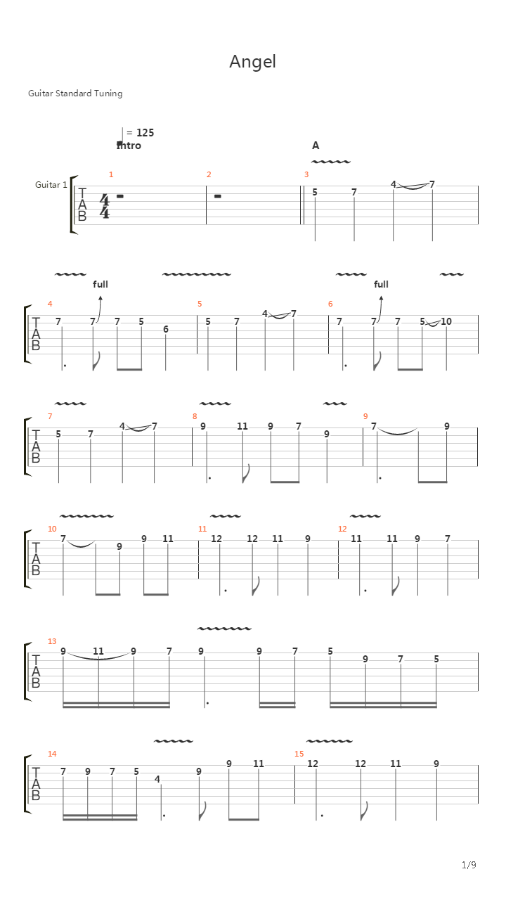Angel吉他谱