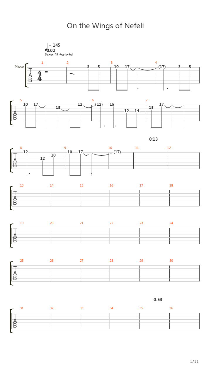 On The Wings Of Nefeli吉他谱