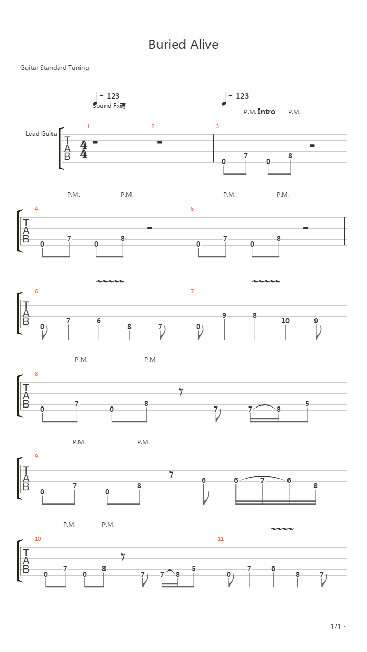 Buried Alive吉他谱
