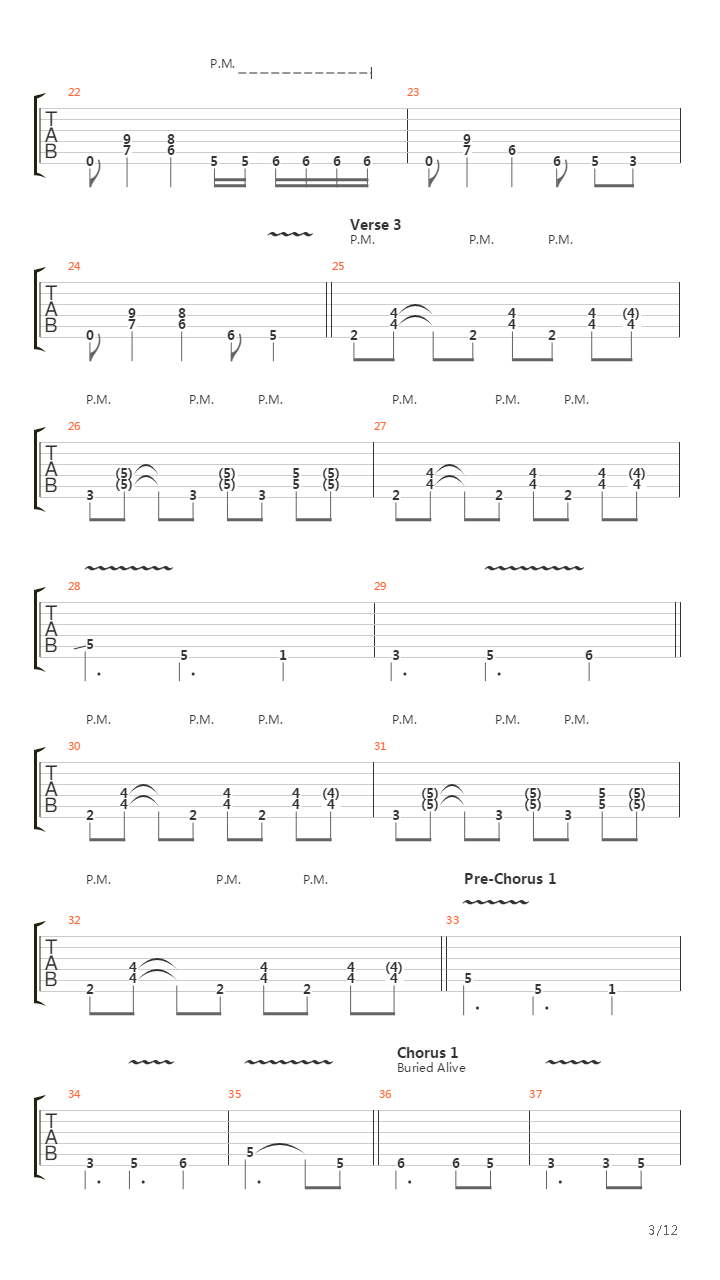 Buried Alive吉他谱