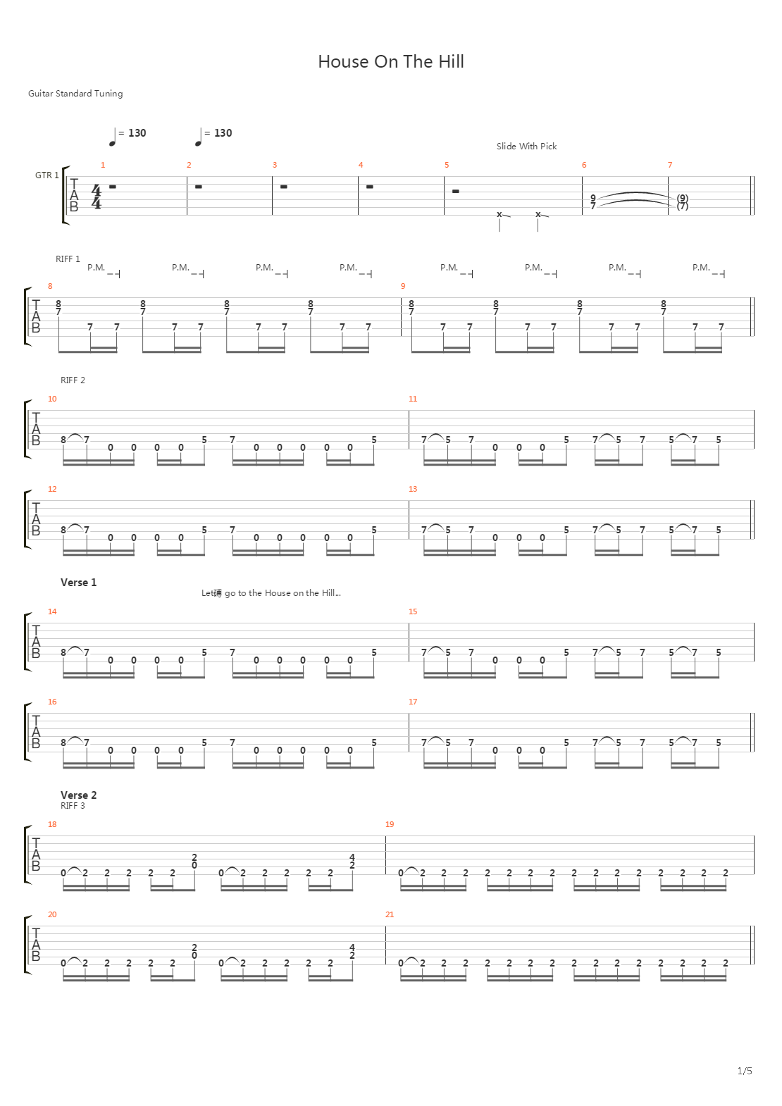 House On The Hill吉他谱