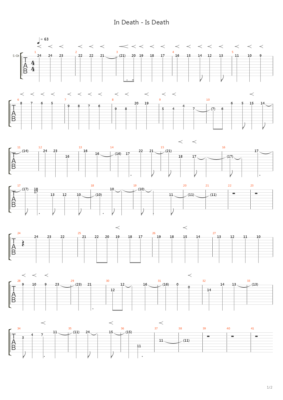 In Death - Is Death吉他谱
