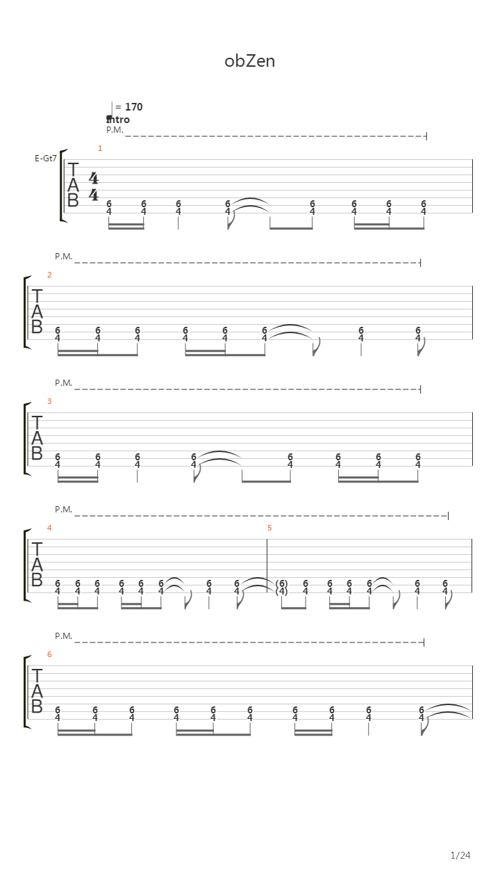 Obzen吉他谱