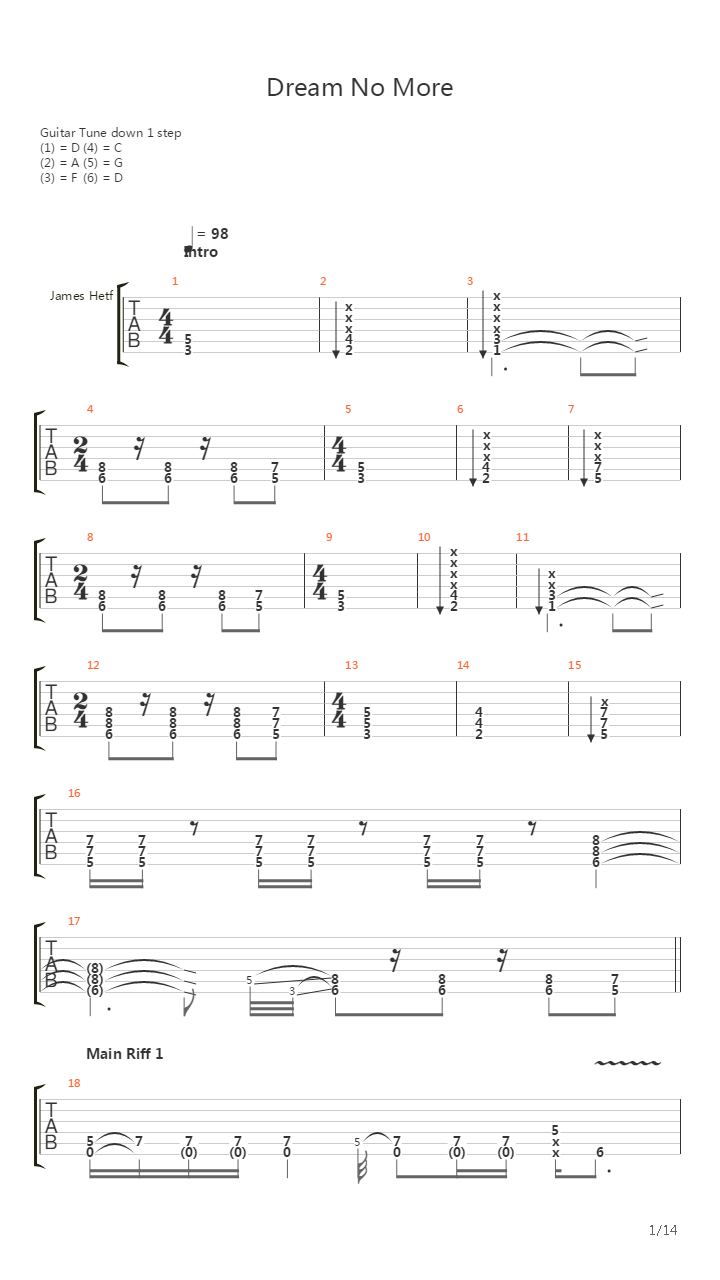 Dream No More吉他谱