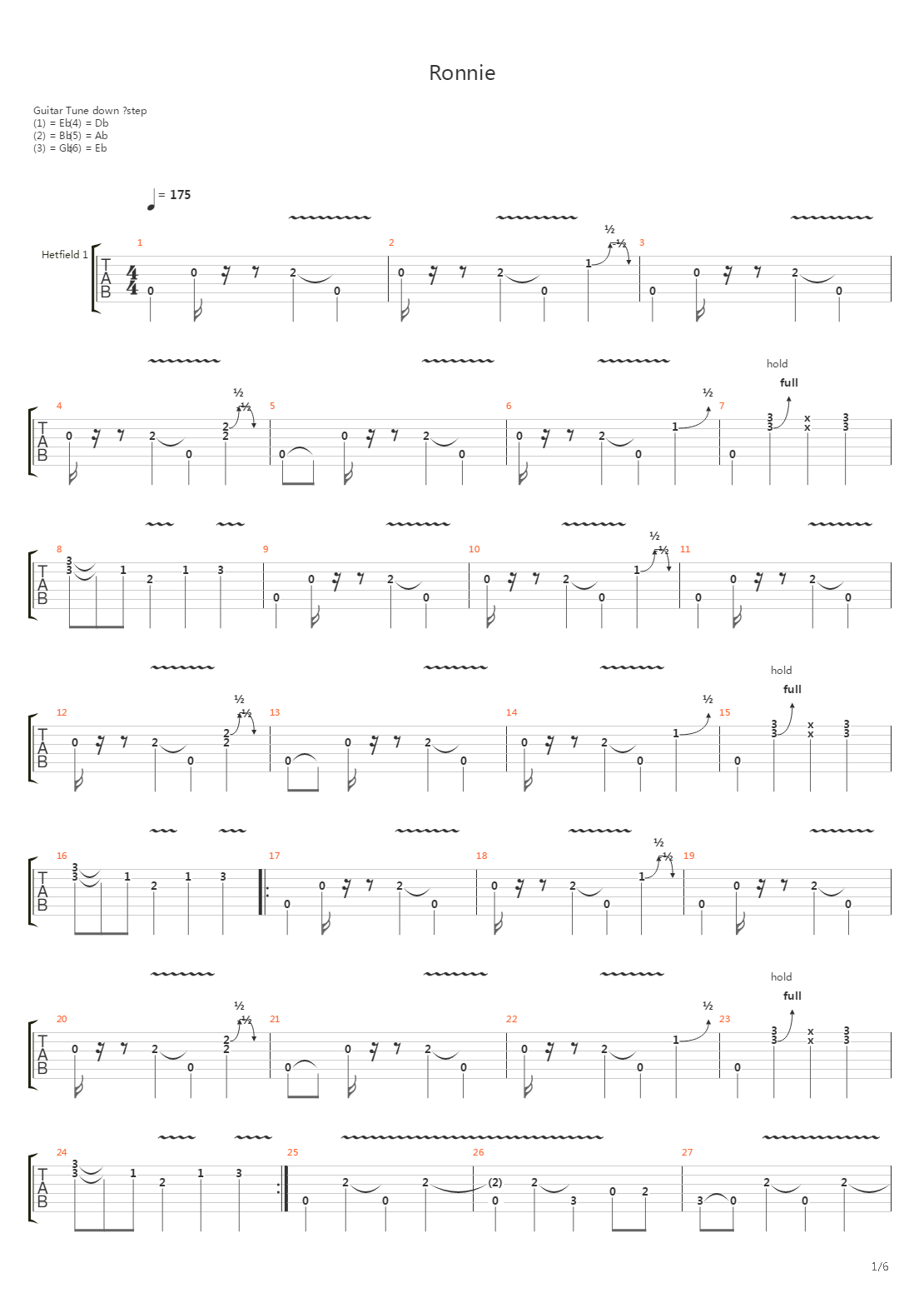 Ronnie吉他谱