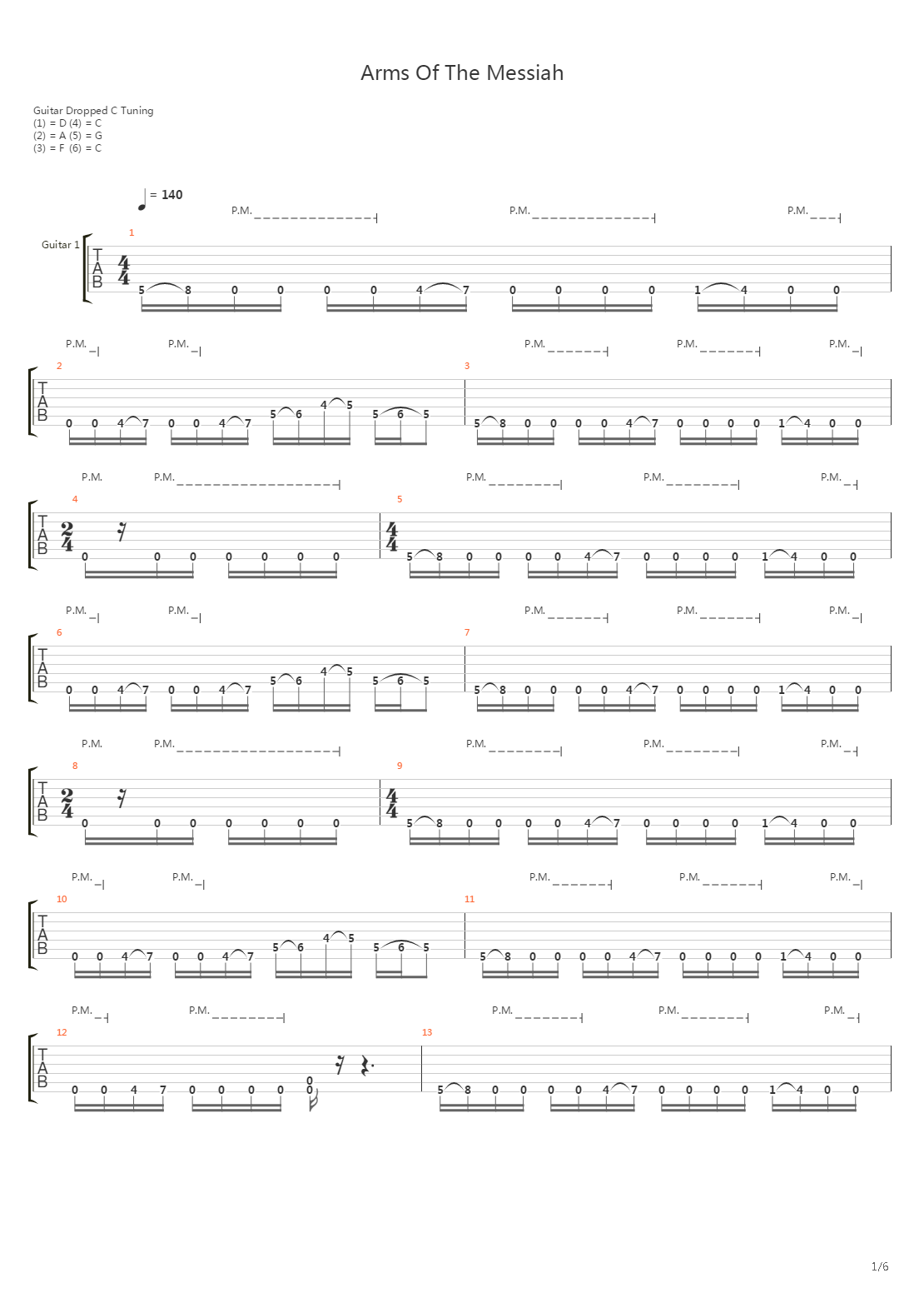 Arms Of The Messiah吉他谱