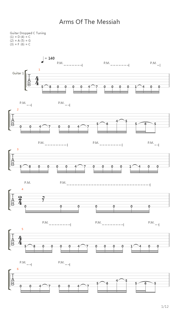 Arms Of The Messiah吉他谱