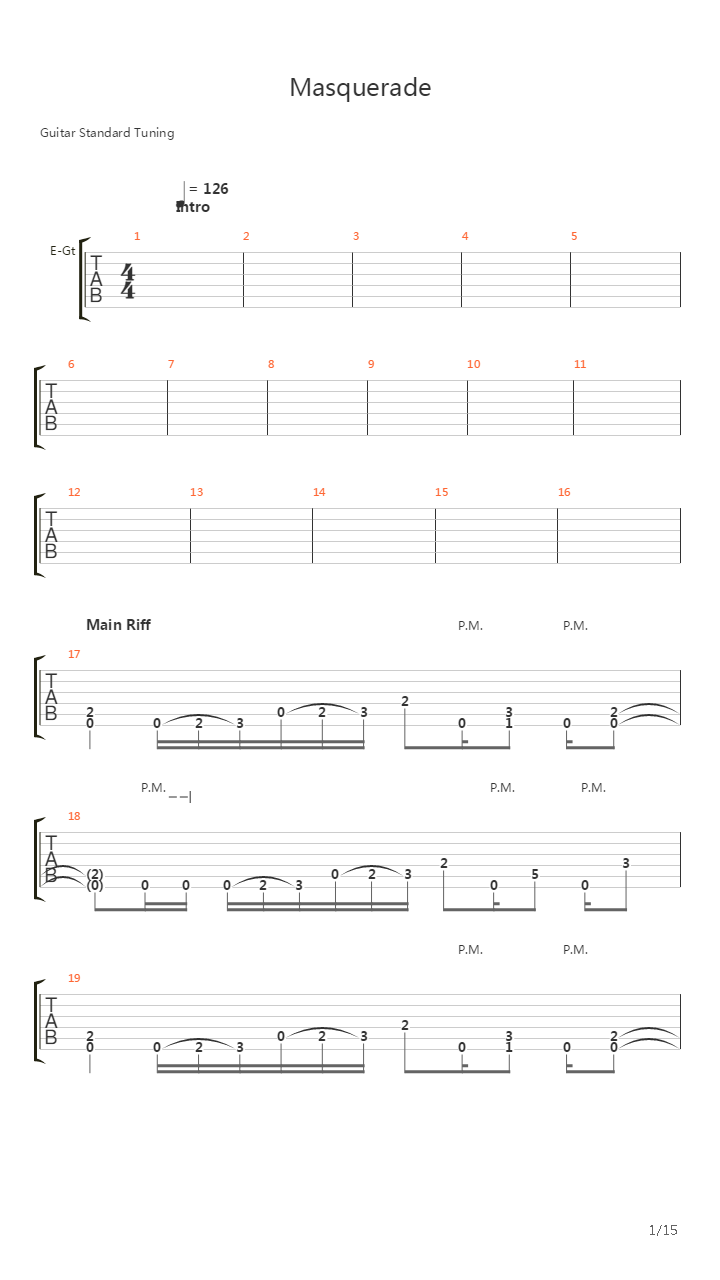 Masquerade吉他谱
