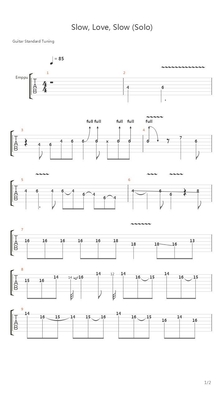 Slow Love Slow吉他谱