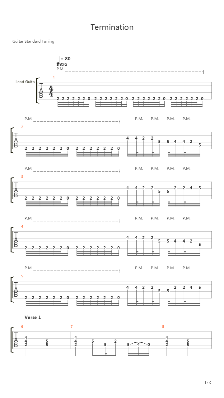 Termination吉他谱