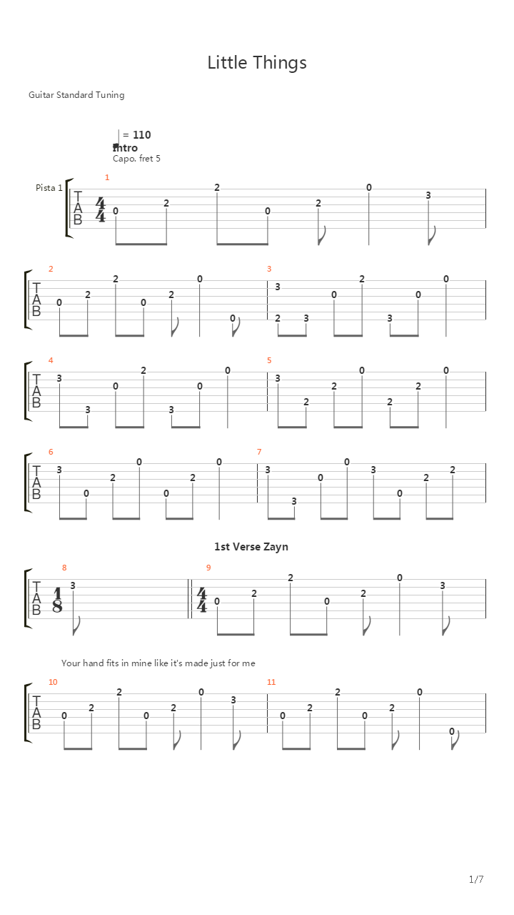 Little Things吉他谱