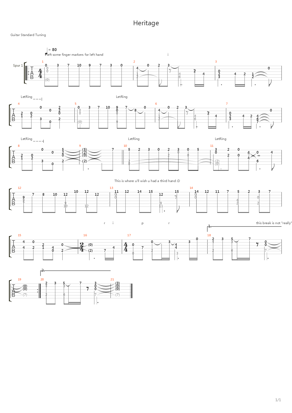 Heritage吉他谱