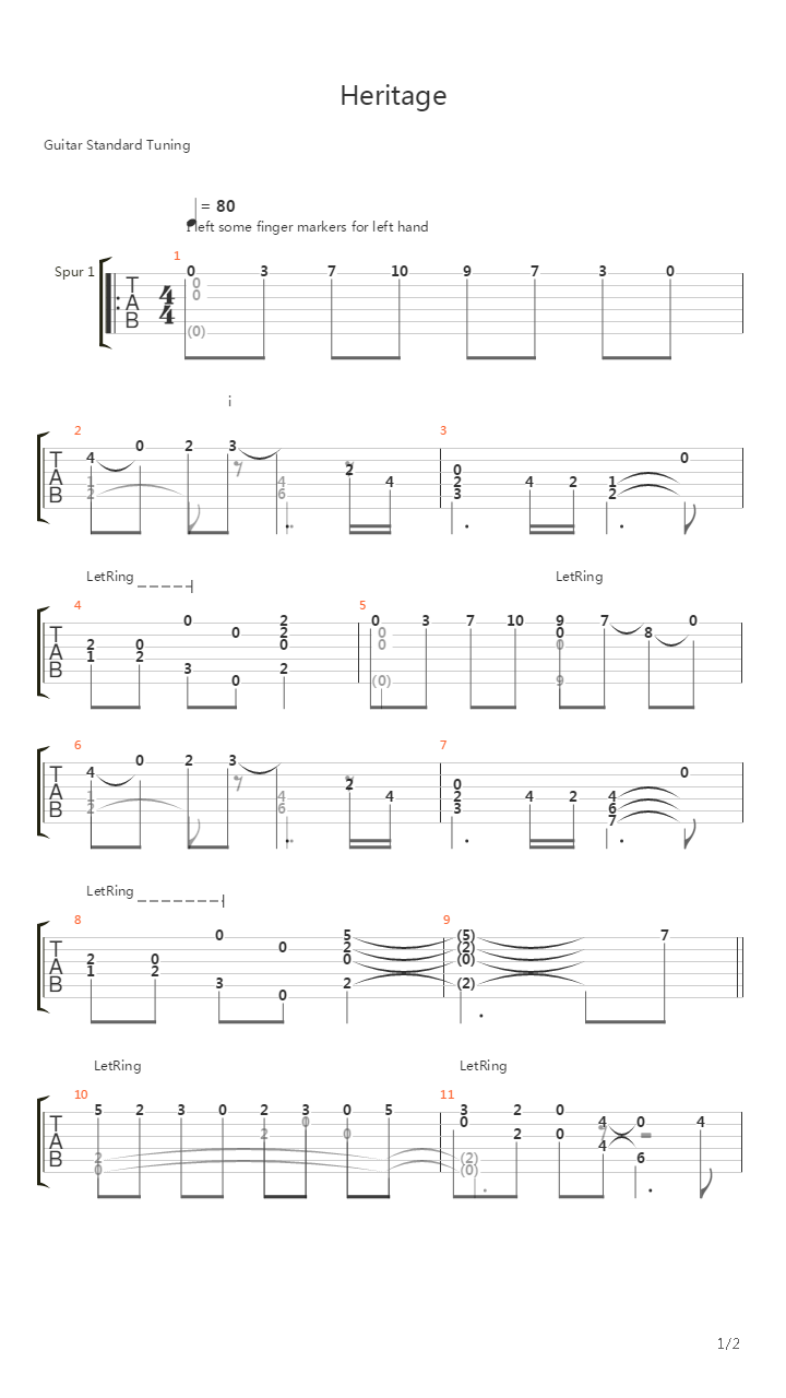 Heritage吉他谱