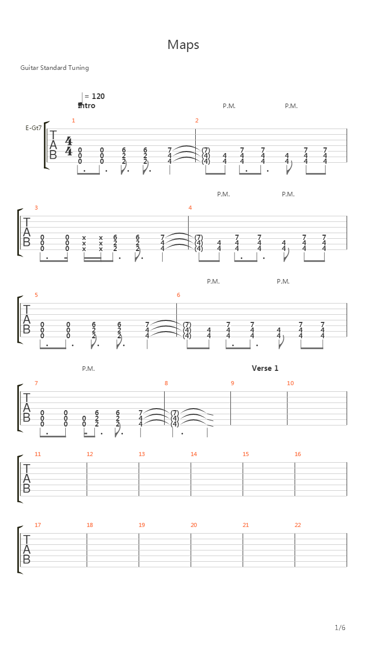 Maps吉他谱