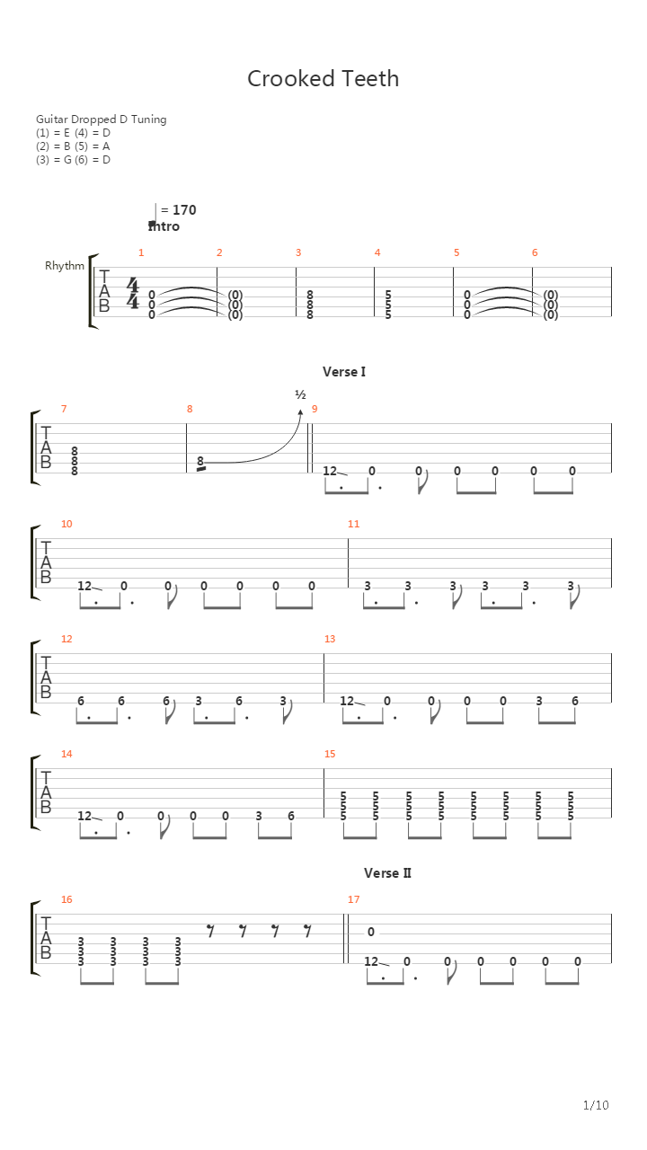 Crooked Teeth吉他谱