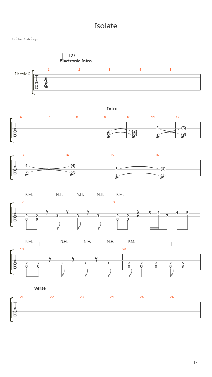Isolate吉他谱