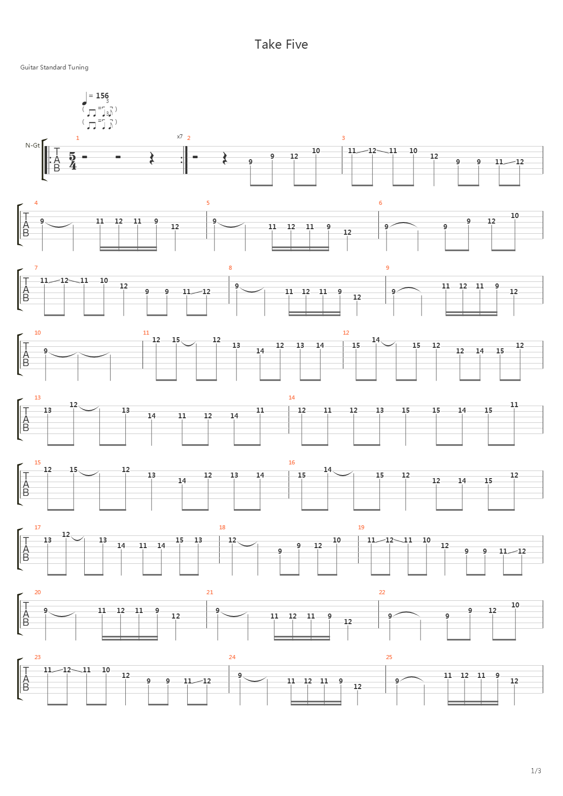 Take Five吉他谱