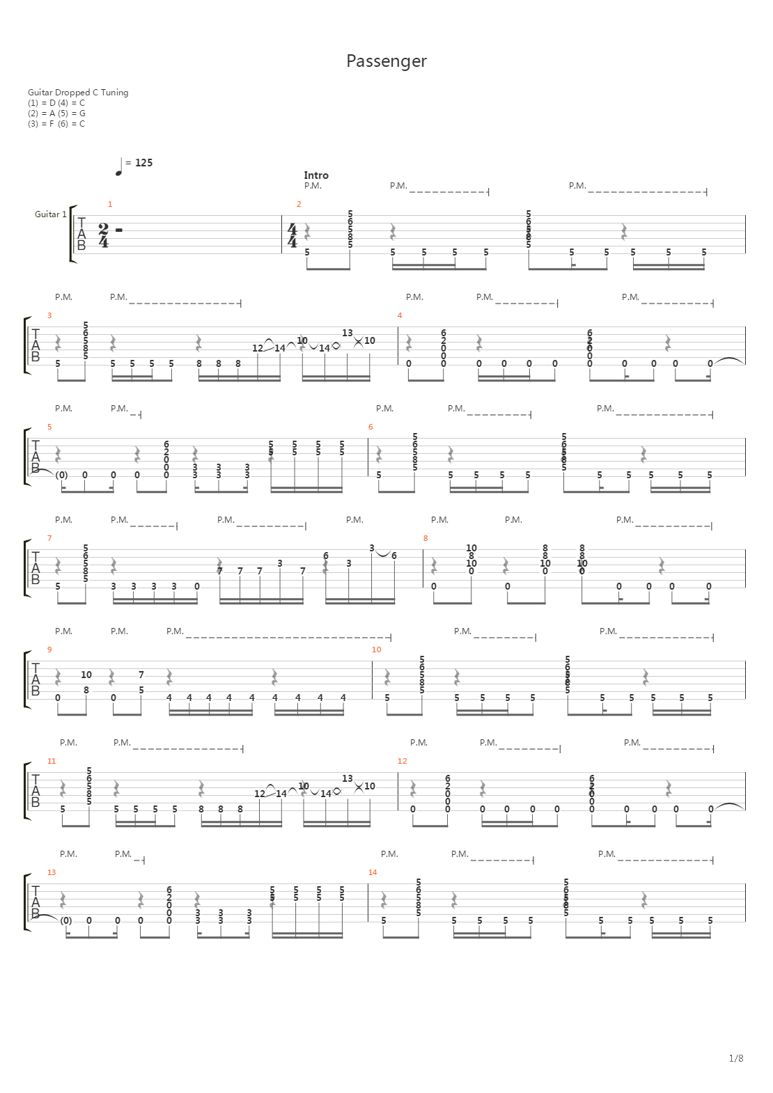 Passenger吉他谱