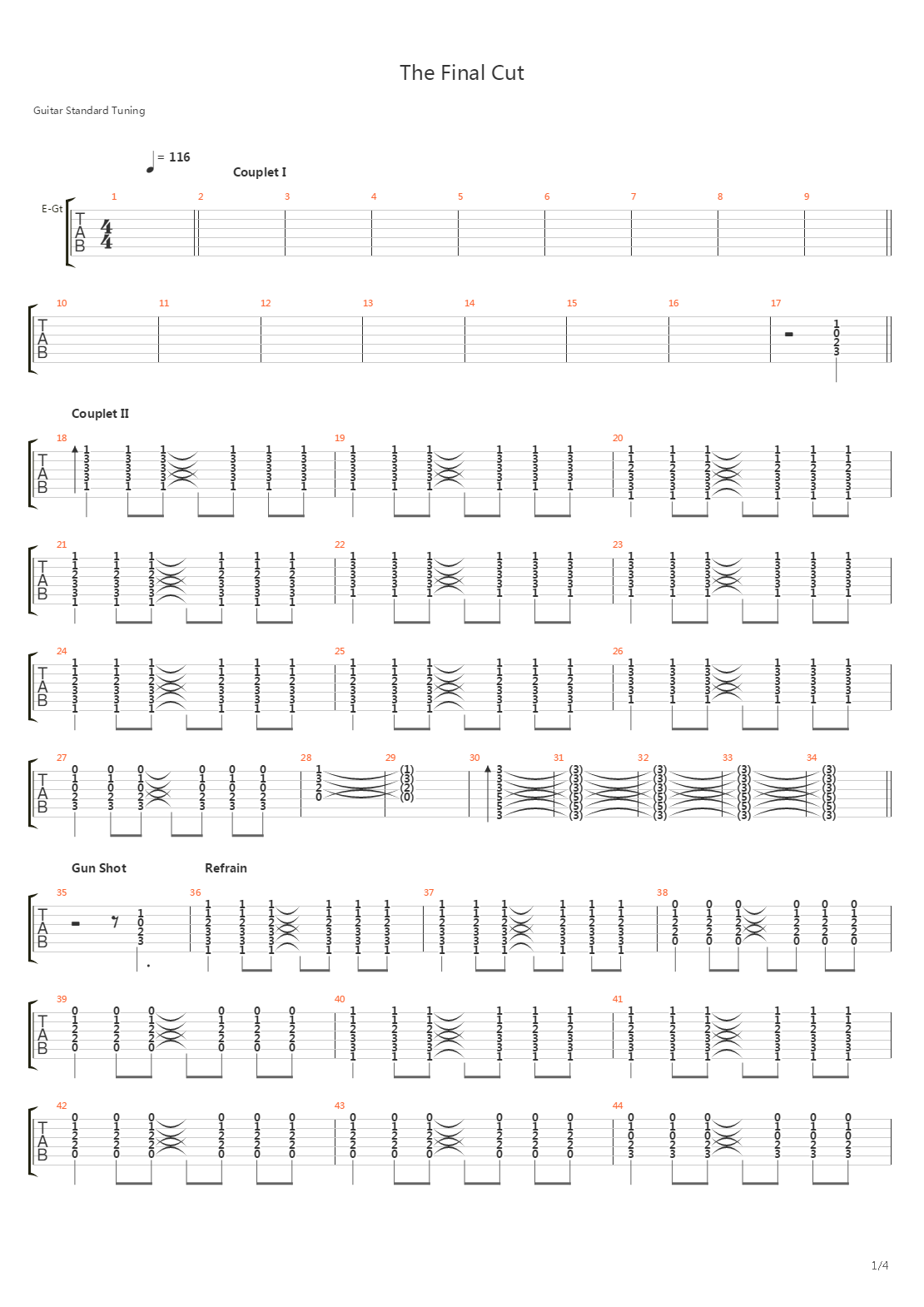 The Final Cut吉他谱
