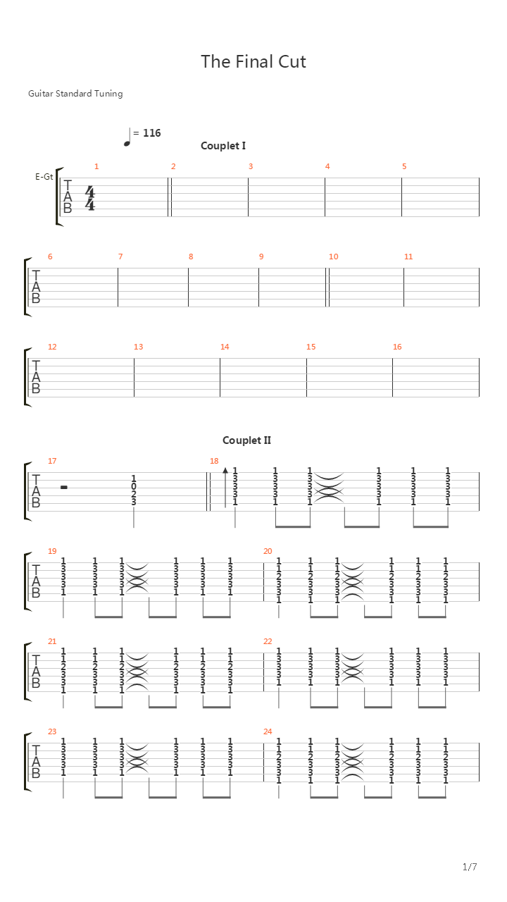 The Final Cut吉他谱
