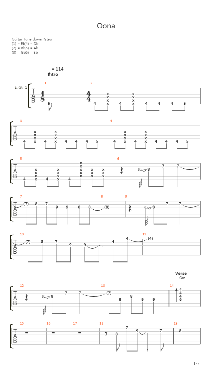 Oona吉他谱