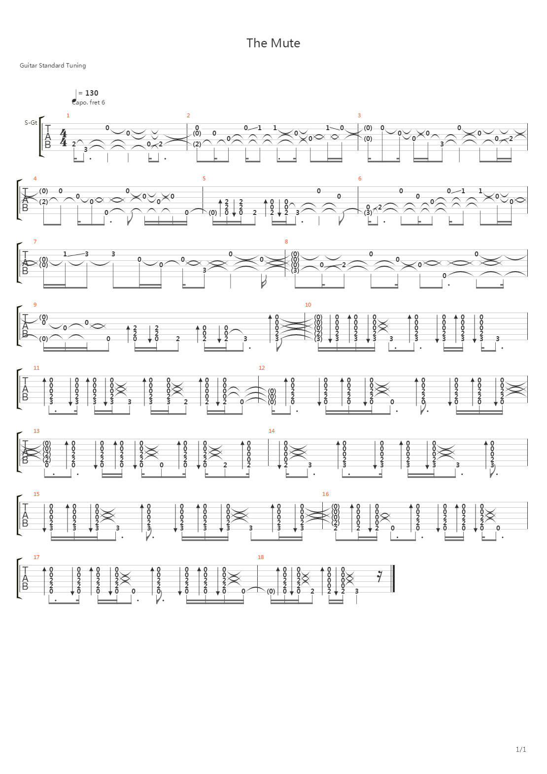 The Mute吉他谱