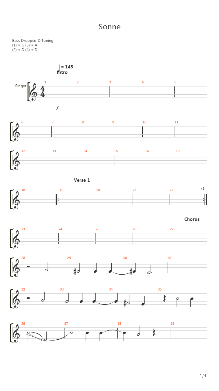 Sonne吉他谱