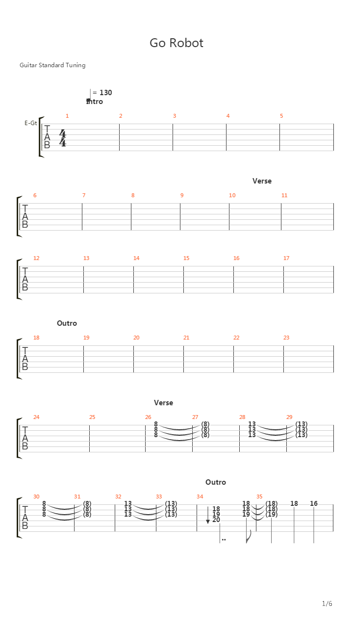 Go Robot吉他谱