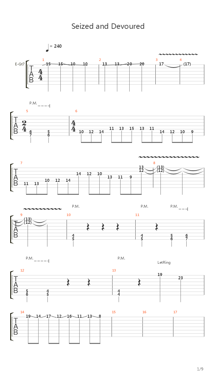 Seized And Devoured吉他谱
