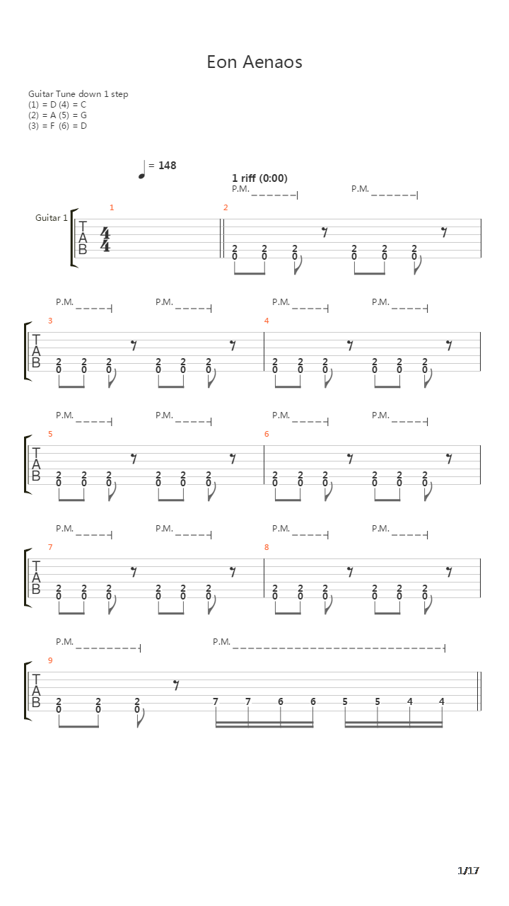 Eon Aenaos吉他谱