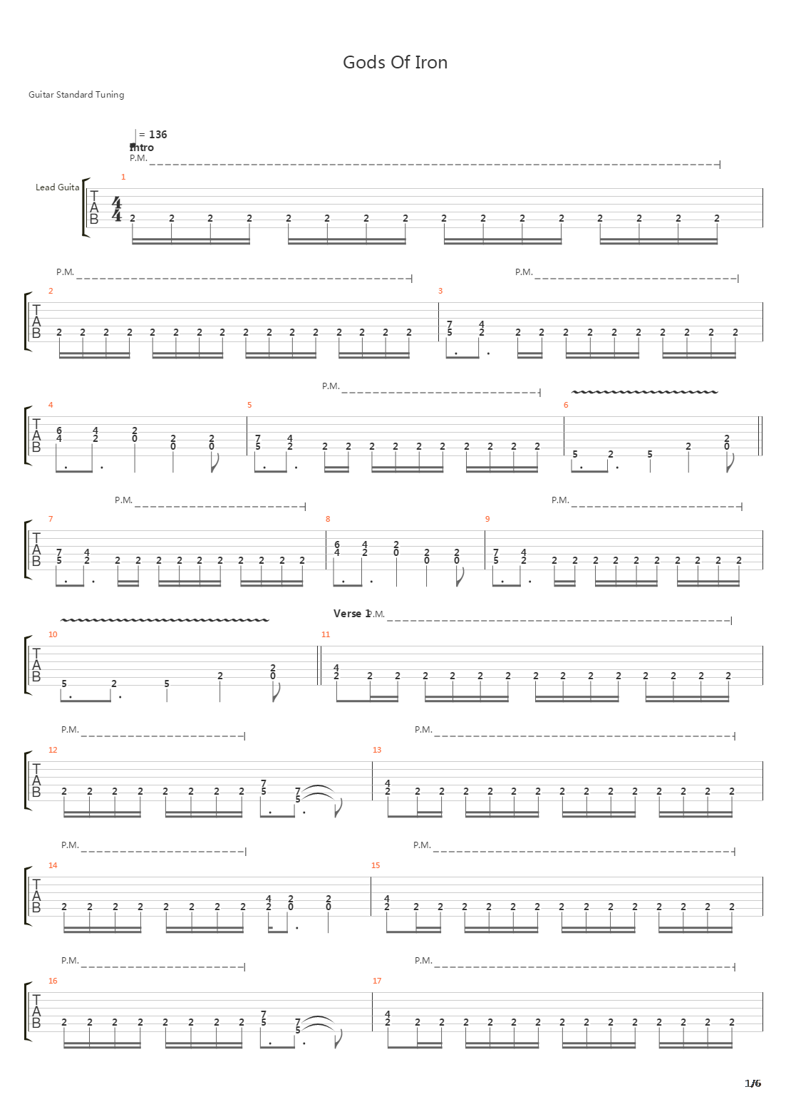 Gods Of Iron吉他谱