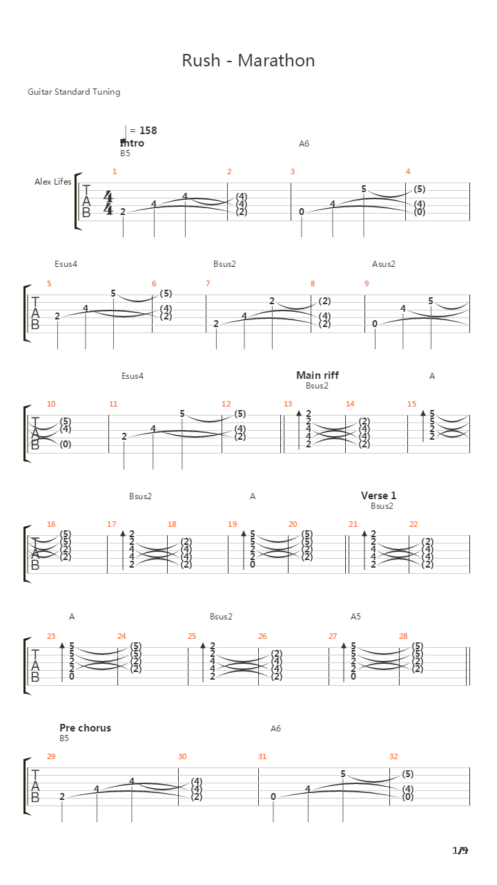 Marathon吉他谱