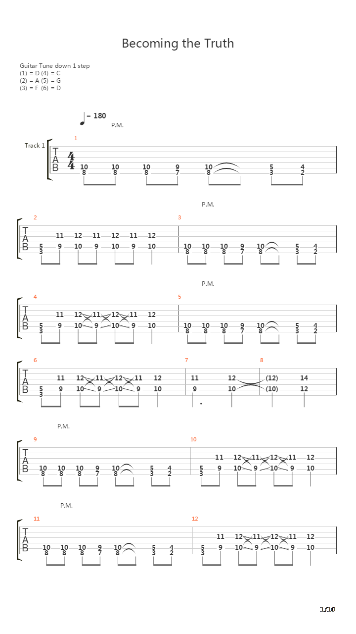 Becoming The Truth吉他谱